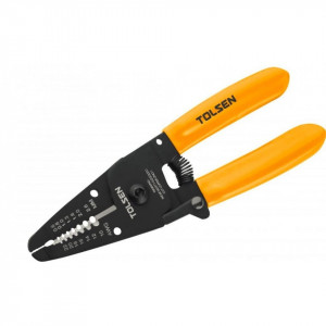Cleste Tolsen Tools pentru dezizolare cabluri 160 mm , Pentru uz Industrial , Maner ergonomic , Negru Galben Lampa Solar