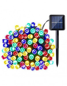 Instalatie pom craciun, multicolor, 100 Led, 10M, IP44, fir negru