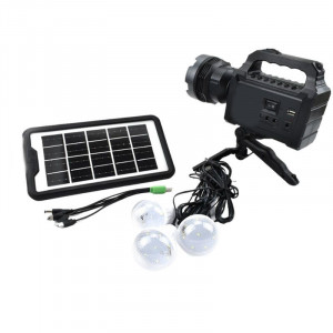 Kit panou solar lanterna cu trepied si 3 becuri GD-P50 drumetii , camping , pescuit