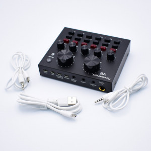 Placa de sunet multifunctionala cu bluetooth Techstarstrading V8 pentru live, podcast si muzica, cu 18 efecte, negru