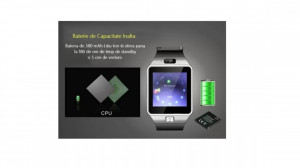 Ceas Smartwatch DZ09, bluetooth, Apelare, Contacte, Pedometru, Galerie, Cronometru, Camera 1.3MP, 1.54 Inch, Auriu