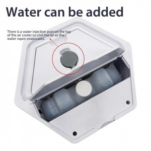 Mini aer conditionat portabil Arctic Cool Ultra Pro cu doua puteri de 10W si acoperire de pana la 25mp. Functioneaza prin evaporare apei din recipientul din interior si poate fi alimentat prin USB. Ideal pentru a crea un mediu mai racoros si placut in bir