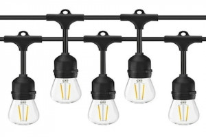 Ghirlanda luminoasa exterior, decorativa, 10m, 10 dulie E27, interconectabila, IP54, negru