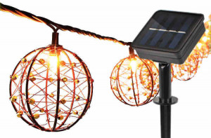 Ghirlanda Luminoasa solara exterior, acumulator 600 mAh, 10 becuri, alb cald, lungime 5.4m, G70-5.4S
