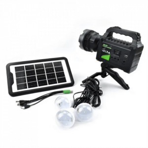Kit panou solar lanterna cu trepied si 3 becuri GD-P50 drumetii , camping , pescuit