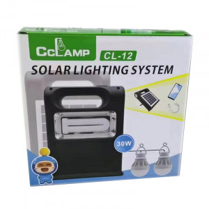 Kit solar CCLAMP CL-12, 30 W, functie power bank, 2 becuri incluse