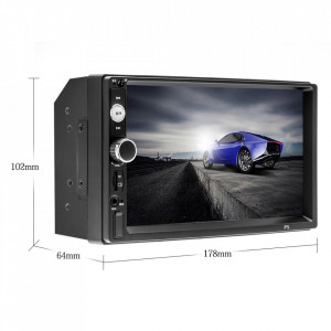 MP5 Player 7010B, 2DIN, Apple CarPlay, Android Auto, Ecran HD Touch 7", MirrorLink, Bluetooth 4.2, Aux, USB, MicroSD, Negru