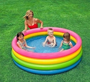 Piscina gonflabila copii, curcubeu, 150x40cm , vinyl, Family pool