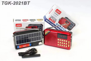 Radio portabil cu panou solar, Bluetooth, USB, lumina LED, MP3, FM, acumulator, display digital, card TF, JOC - TGK-2021BT.