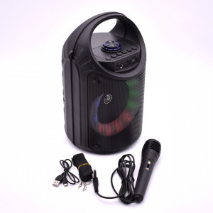 Boxa Portabila 4" cu Bluetooth, FM, USB, SD Card, AUX, ZQS-6122, Maner Transport, Microfon si Telecomanda, Lumini Led, Neagra