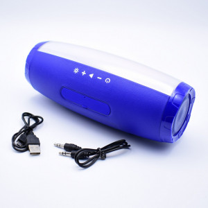 Boxa portabila bluetooth, 20W, MP3, Card TF, USB, Radio FM, AUX, Iluminare LED RGB, TG-165 cu cablurile si privire din spatele boxei