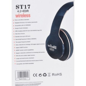 Casti Audio wireless Bluetooth Sport ST17, On Ear, Bass, cu Radio FM, Mp3, Card, Negru. 