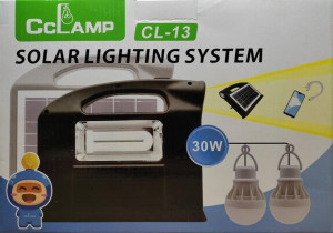Kit solar portabil 30W, lanterna, 2 becuri LED, 4500 mAh, cabluri incarcare, CCLAMP CL-13