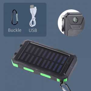 Baterie externa solara, 30000 mAh,2x USB,1x Micro USB, QuickCarge, Capac de praf, lluminat cu LED, Compass, 5V2A,140x75x20mm