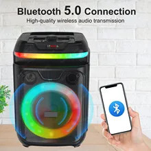 Boxa portabila Bluetooth, MP3, USB, Card TF, Radio FM, Aux, Afisaj Led, Microfon, Telecomanda, Led Speaker – ZQS-8139