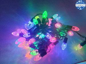 Instalatie brad craciun, multicolor, 5M, 50 LED in forma de muguri pin