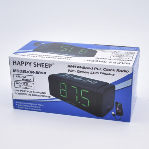 Radio Cu Ceas ,Ecran LED, AM-FM, Alarma dual, HAPPY SHEEP CR-8898
