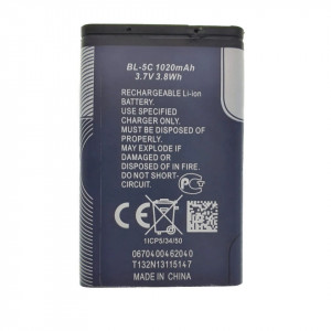 Acumulator Li-ion BL-5C, 1020mAh, 3.7V 3.8Wh, pentru dispozitive electronice
