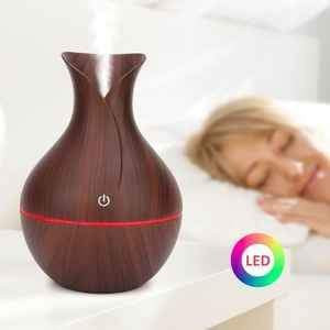 Difuzor aromaterapie cu ultrasunete si umidificator cu led, tip vaza , 300 ml