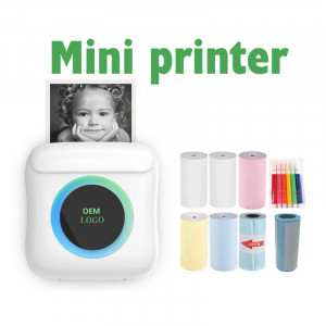 Imprimanta termica portabila bluetooth pentru telefon, compatibil iOS/Android, imprimare APP, 1 rola inclusa
