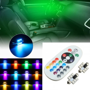 Led RGB Auto 36mm cu Telecomanda 