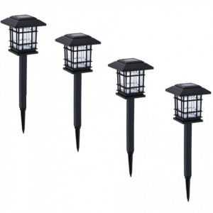 Set lampa solara decorativa pentru gradina, 4 buc, A119-X17,reincarcabila, negru