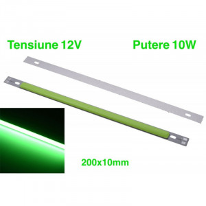 Bara Led Cob, 12v, interior, lungime 20cm, Verde