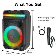 Boxa portabila Bluetooth, MP3, USB, Card TF, Radio FM, Aux, Afisaj Led, Microfon, Telecomanda, Led Speaker – ZQS-8139