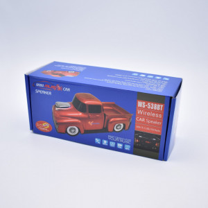 Boxă portabilă în formă de camionetă FORD F100, cu Bluetooth și radio FM WS-538BT. Compatibilă cu dispozitive iOS și Android. Disponibila pe Techstarstrading.ro
