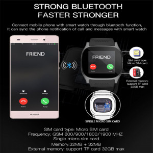 Ceas Smartwatch T8 cu Functie Apelare, SMS, Camera, Bluetooth, Pedometru, Monitorizare somn