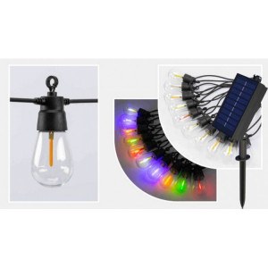 Ghirlanda luminoasa exterior cu incarcare solara, lumina RGB, efect de picurare, 10 becuri, 10 m, S14-EP