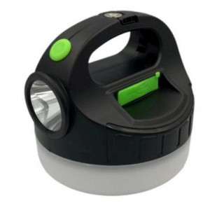Kit solar camping, portabil, 1 Bec LED, lanterna, cablu incarcare telefon, 6V - 4A, negru