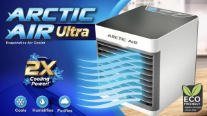 Mini Racitor aer, portabil, ARCTIC AIR ULTRA, 3 functii (racire, umidificare, purificare aer), lumina LED 7 culori, Alimentare USB, Alb