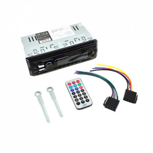 Radio auto cu bluetooth, MP3 Player, USB, 50Wx4, digital, AUX, TF card, telecomanda, iluminare rosu