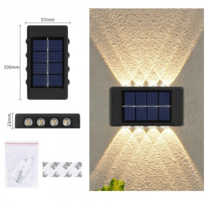 Iluminare eficientă pentru exterior - set 2 bucăți lămpi solare de perete cu aplica A89-ST8