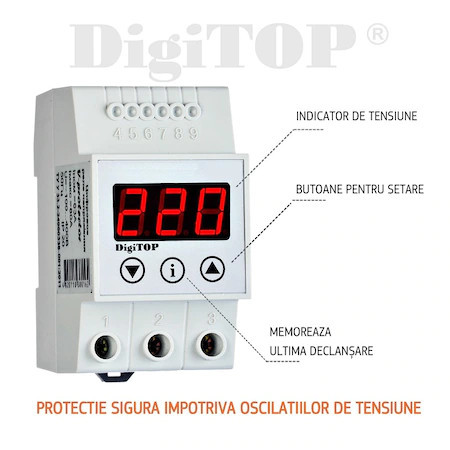 Releu De Protectie Digital monofazat Digitop Vp - 32A