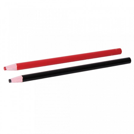Set 2 creioane pentru sticla, portelan, 175mm, ceara negru-rosu, Silverline