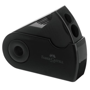 Ascutitoare dubla creioane , 70mm, rabatabila, neagra, Faber Castel