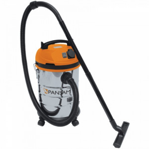 Aspirator semi-profesional Pansam 1400W 30Ltr , inox , umed / uscat , functie pornire automata