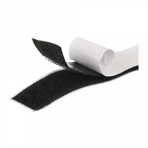 Banda velcro, arici pe ambele parti, adeziv heavy duty spate, 10 x 500 cm , negru, Fixman