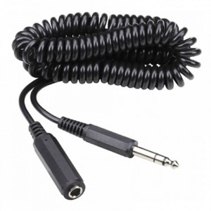 Cablu audio extensie spiralat, jack 6.3mm, mama-tata, 5m, Deltac C