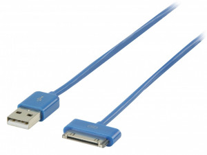 Cablu date 30 pini, alimentare, Ipad, Ipod, Iphone, 1m, albastru, ValueLine