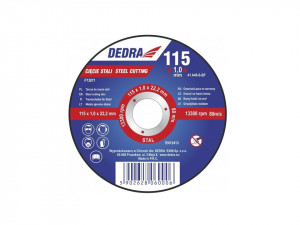 Disc polizor unghiular debitare otel, 115 x 1 x 22.2 mm, Dedra