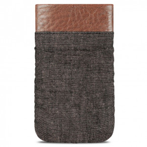 Husa universala telefon, textil, maro/gri, 125 x 73mm, Bugatti