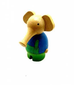 Jucarie figurina elefant din lemn natural , Mixmax