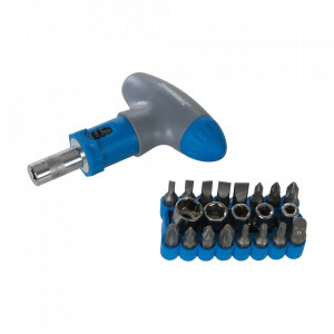 Mini surubelnita cu clichet, 22 piese, Silverline