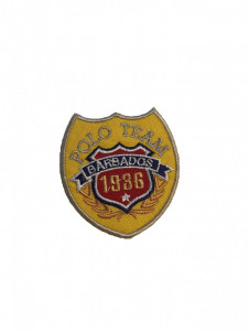 Petic textil, patch brodat , 60 x 55mm, Polo Team Barbados, aplicare la cald, Wenco
