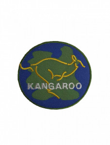 Petic textil, patch brodat , 60mm, glob kangaroo, Wenco