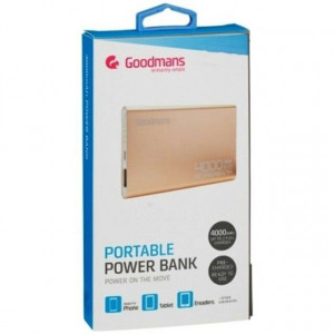 Power bank 4000 mAh, aluminiu, gold, Goodmans