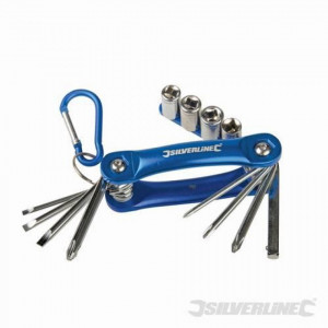 Scula multifunctionala tip briceag contine surubelnite si tubulare SIlverline